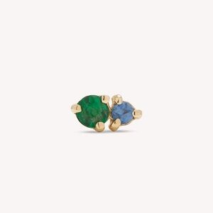 🐠STONE AND STRAND Emerald & Sapphire Buddy Stud Piercing 10k